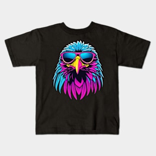 Cool Neon Eagle Kids T-Shirt